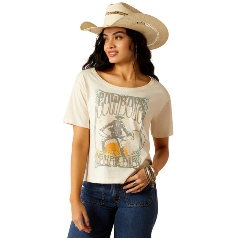 Ariat Cowboys Never Die Cropped Tee - Small - Picture 4 of 6
